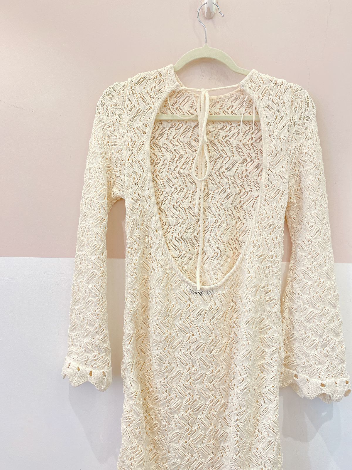 Vestido off crochet manga Zara P
