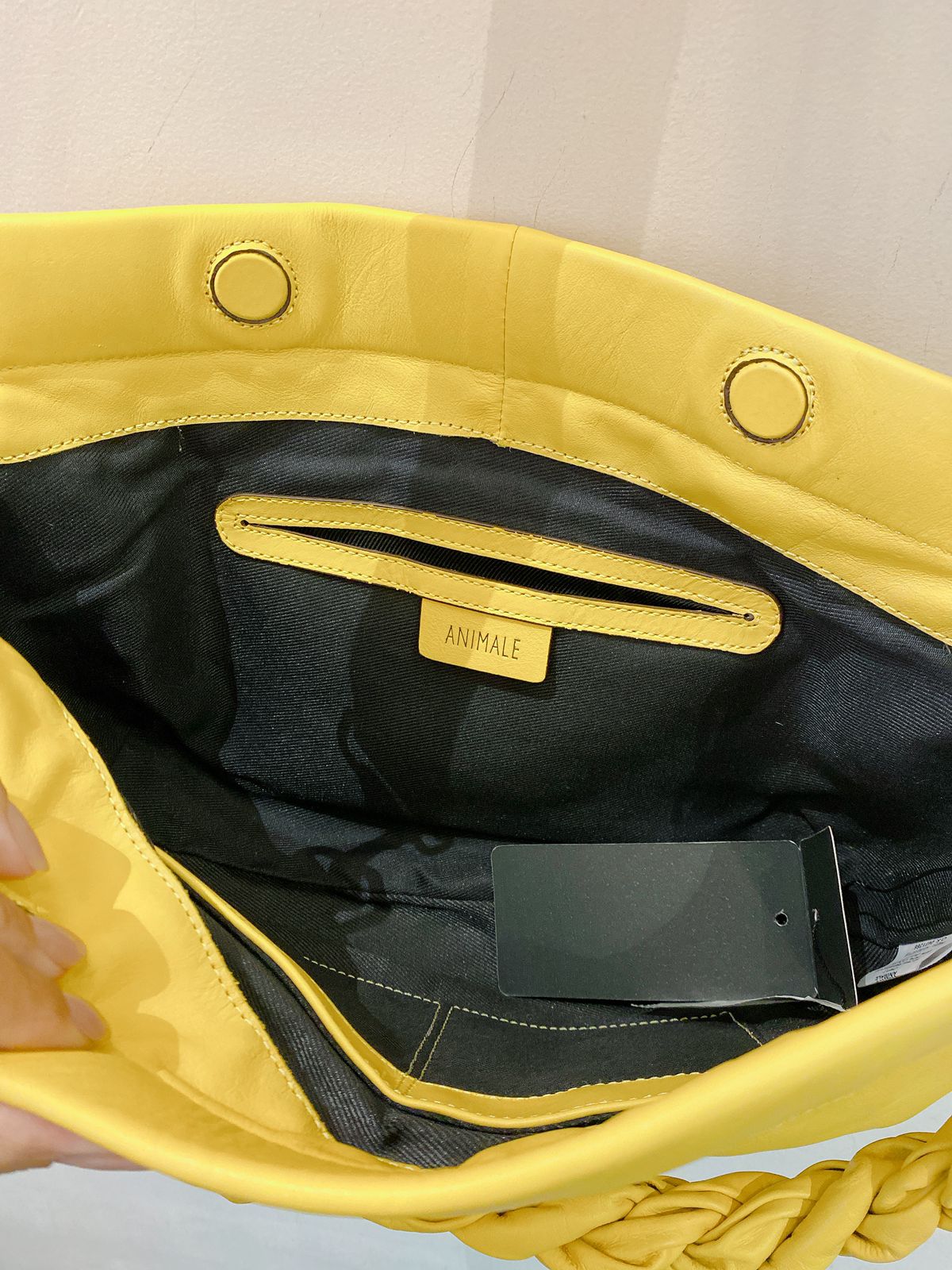Bolsa amarela alça trançada Animale