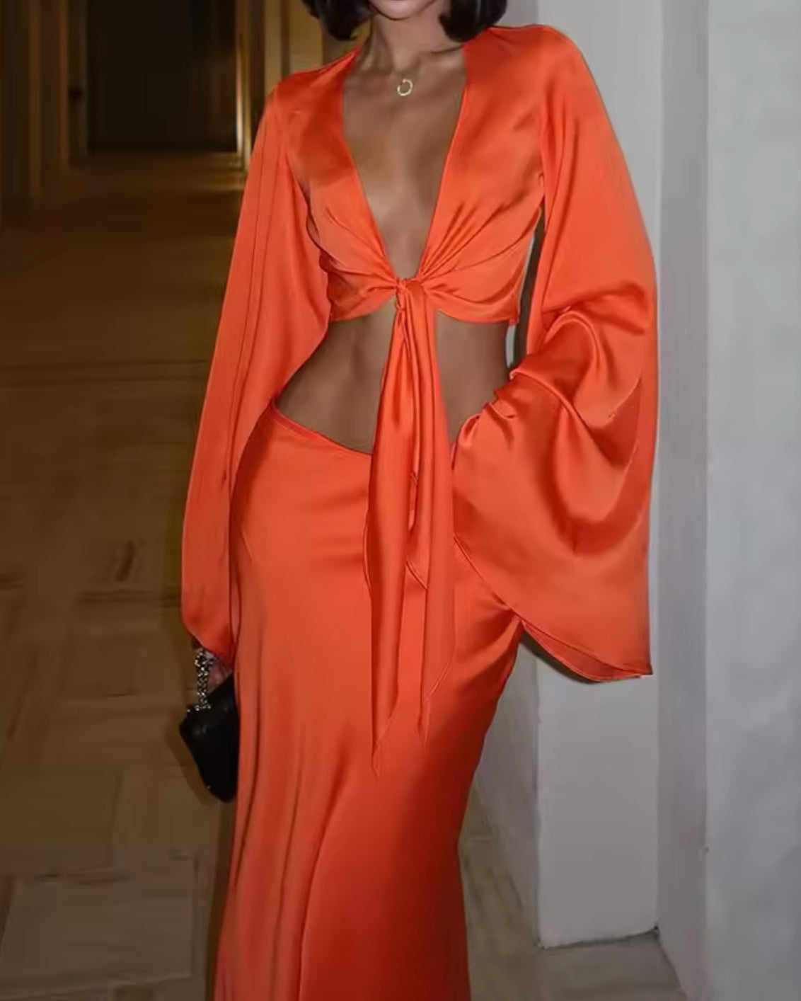 Conjunto Feminino Saia e Blusa Orange