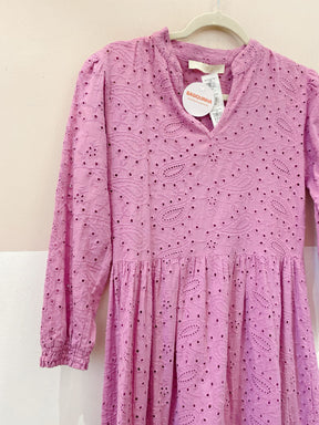 Vestido midi rosa laise Pura P