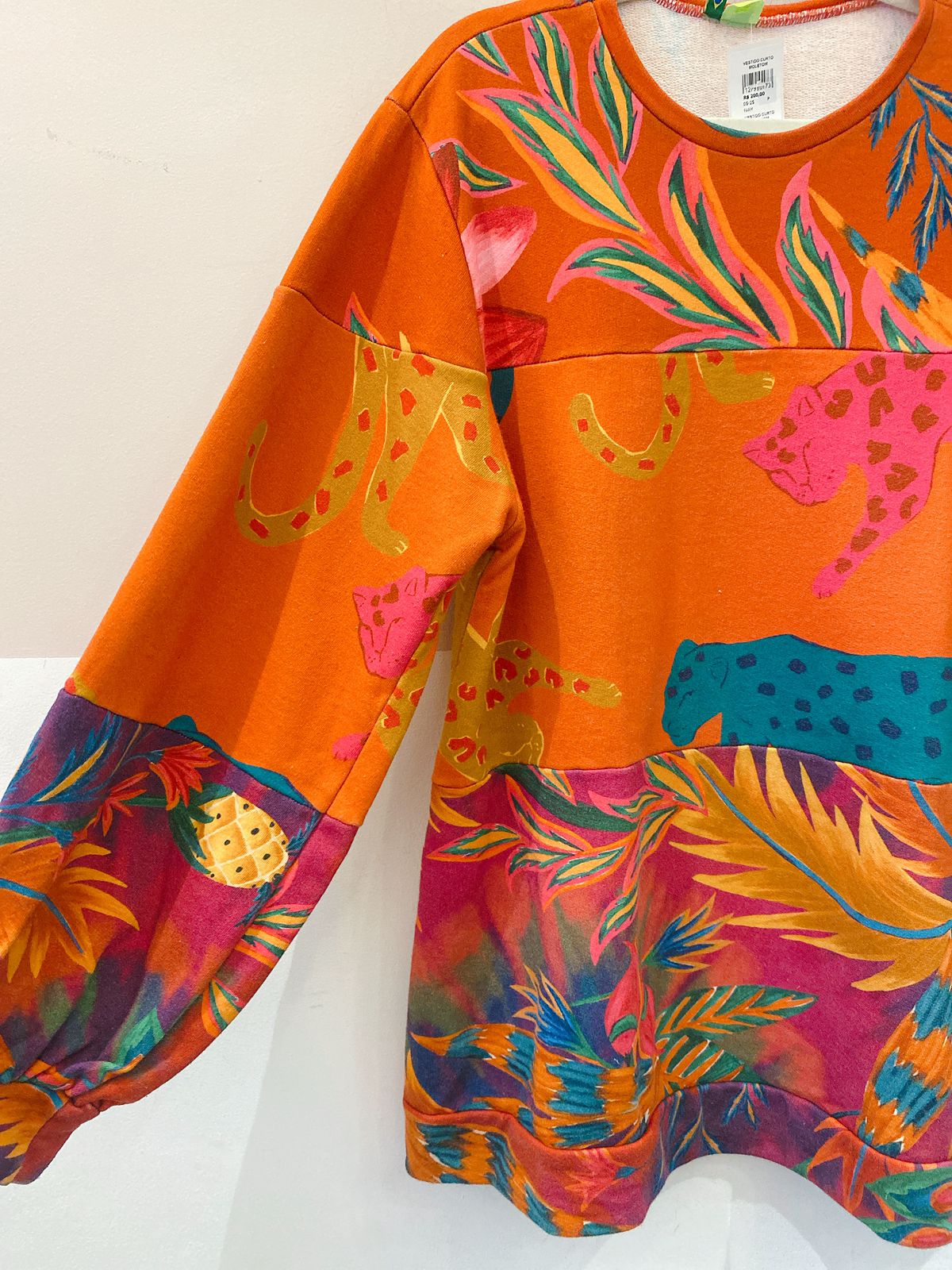 Vestido curto moletom Farm P