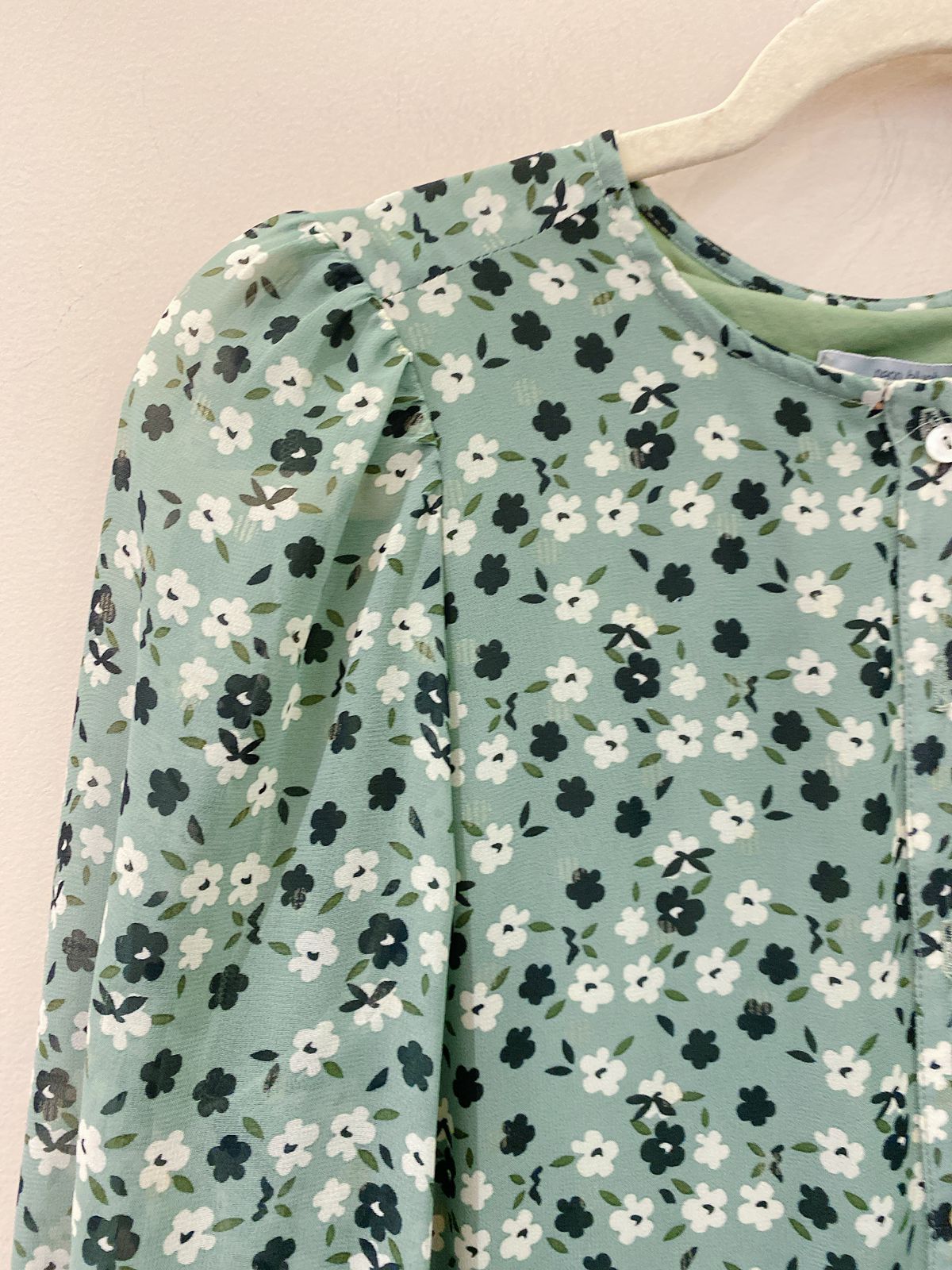 Vestido verde florido Neon Blush P