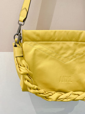 Bolsa amarela alça trançada Animale