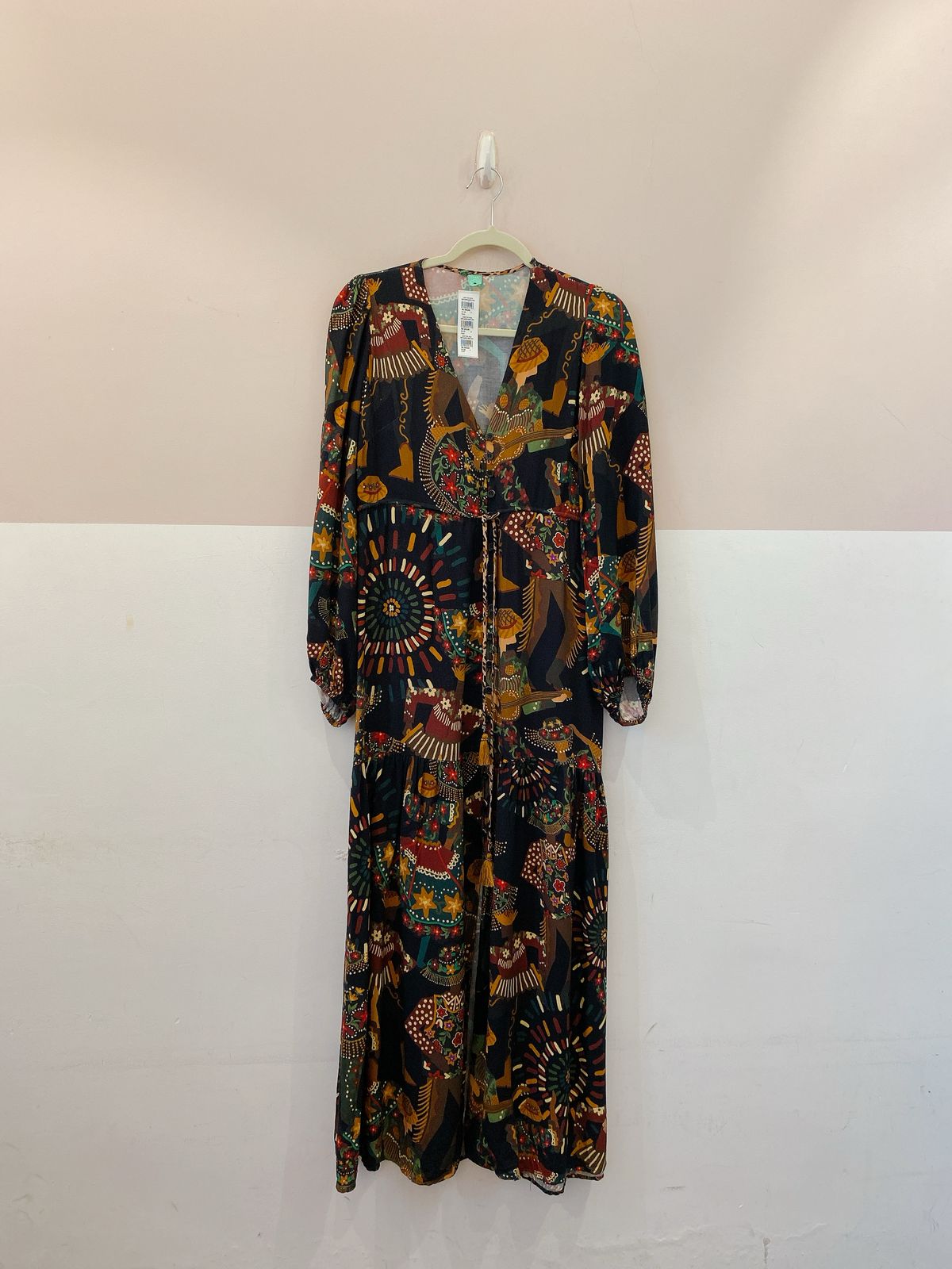 Vestido midi estampada escura Farm G